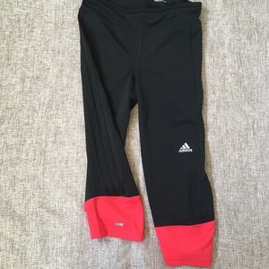 ADIDAS response workout pants black ray red med